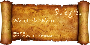 Végh Ödön névjegykártya